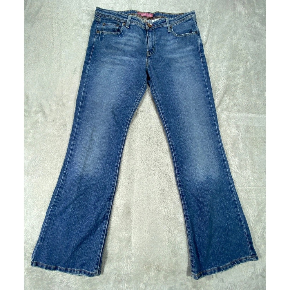 Levi's 518 Super Low Bootcut Jeans Womans 13M Blue Denim Cotton Stretch Mid Rise